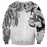 Japanese Irezumi and Hawaiian Polynesian Art Tattoo Sweatshirt White Color LT03 - Polynesian Pride