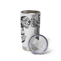 Japanese Irezumi and Hawaiian Polynesian Art Tattoo Tumbler Cup White Color - Polynesian Pride