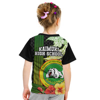 Hawaii Kaimuki High School Kid T Shirt Tribal Kakau Pattern Mix Hibiscus Flower LT03 - Polynesian Pride