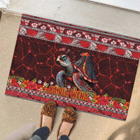 Hawaii KaUla Wena Volcano Turtle Rubber Doormat Lava and Tropical Plants Tribal Pattern LT03 - Polynesian Pride
