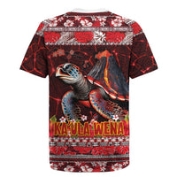 Hawaii KaUla Wena Volcano Turtle Rugby Jersey Lava and Tropical Plants Tribal Pattern LT03 - Polynesian Pride