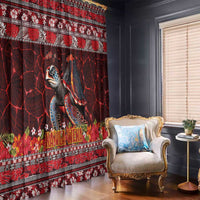 Hawaii KaUla Wena Volcano Turtle Window Curtain Lava and Tropical Plants Tribal Pattern LT03 - Polynesian Pride