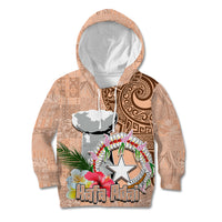 Northern Mariana Islands Hafa Adai Latte Stone Kid Hoodie Peach Fuzz Color LT03 Hoodie Peach Fuzz Color - Polynesian Pride