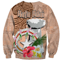 Northern Mariana Islands Hafa Adai Latte Stone Sweatshirt Peach Fuzz Color LT03 - Polynesian Pride
