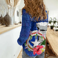 Northern Mariana Islands Hafa Adai Latte Stone Women Casual Shirt Blue Color LT03 - Polynesian Pride