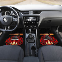 Custom New Zealand and Australia ANZAC Day Car Mats Gallipoli and Canlelight Lest We Forget LT03 Set 2pcs - Front Black - Polynesian Pride