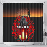 Custom New Zealand and Australia ANZAC Day Shower Curtain Gallipoli and Canlelight Lest We Forget LT03 - Polynesian Pride