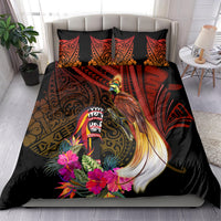 Papua New Guinea Bird-of-Paradise Bedding Set Hibiscus and Kundu Drum Tribal Pattern LT03 - Polynesian Pride