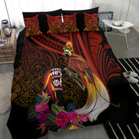 Papua New Guinea Bird-of-Paradise Bedding Set Hibiscus and Kundu Drum Tribal Pattern LT03 - Polynesian Pride