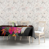 Papua New Guinea Bird-of-Paradise Tablecloth Hibiscus and Kundu Drum Tribal Pattern LT03 - Polynesian Pride