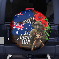 New Zealand and Australia ANZAC Day Spare Tire Cover National Flag mix Kiwi Bird and Kangaroo Soldier Style