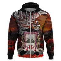 New Zealand ANZAC Day Zip Hoodie The Ode of Remembrance and Silver Fern LT03 Zip Hoodie Black - Polynesian Pride