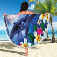 Hawaiian Lei Day Plumeria Humpback Whales Beach Blanket Polynesian Art Vibrant Starry Nebula Style LT03 - Polynesian Pride