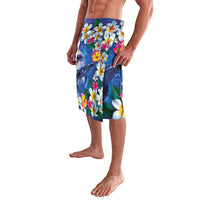 Hawaiian Lei Day Plumeria Humpback Whales Lavalava Polynesian Art Vibrant Starry Nebula Style