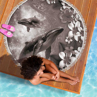 Hawaiian Lei Day Plumeria Humpback Whales Beach Blanket Polynesian Art Vibrant Starry Nebula Grayscale Style LT03 - Polynesian Pride