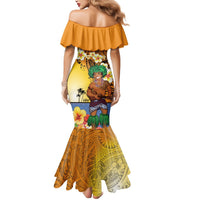 Happy Lei Day Mermaid Dress Hula Male Dancer Polynesian Flower Kakau Pattern LT03 - Polynesian Pride