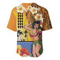 Happy Lei Day Baseball Jersey Hula Girl Polynesian Flower Kakau Pattern