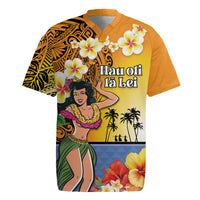 Happy Lei Day Rugby Jersey Hula Girl Polynesian Flower Kakau Pattern