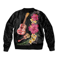 Ukulele mix Polynesian Flower Sleeve Zip Bomber Jacket Hawaiian Tribal Pattern LT03 - Polynesian Pride