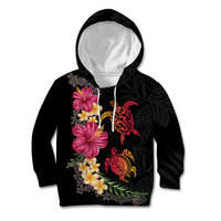 Hawaiian Flower and Tribal Turtle Kid Hoodie Colorful Style