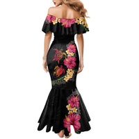 Hawaiian Flower and Tribal Turtle Mermaid Dress Colorful Style LT03 - Polynesian Pride