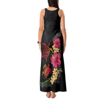 Hawaiian Flower and Tribal Turtle Tank Maxi Dress Colorful Style LT03 - Polynesian Pride