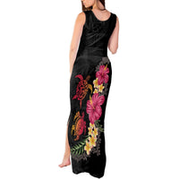 Hawaiian Flower and Tribal Turtle Tank Maxi Dress Colorful Style LT03 - Polynesian Pride