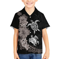 Hawaiian Flower and Tribal Turtle Hawaiian Shirt Grayscale Mode LT03 - Polynesian Pride