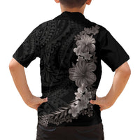 Hawaiian Plumeria and Hibiscus Hawaiian Shirt Grayscale Mode LT03 - Polynesian Pride