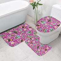 Hawaiian Island Shapes-Iconic Landscape Bathroom Set with Plumeria and Palaka Pink Color LT03 - Polynesian Pride