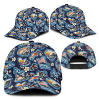 Hawaii Islands Map Design with Japanese Landscape Classic Cap Hawaiian Japan Fusion Art Navy Color LT03 - Polynesian Pride