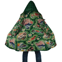 Hawaiian and Japanese Culture Together Cloak Hawaiian Island Shapes with Japanese Landscape Green Color