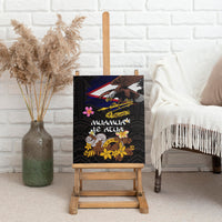 American Samoa Fue and Kava Bowl Canvas Wall Art Plumeria and Polynesian Pattern LT03 - Polynesian Pride