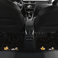 American Samoa Fue and Kava Bowl Car Mats Plumeria and Polynesian Pattern LT03 Set 2pcs - Back Black - Polynesian Pride