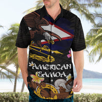 American Samoa Fue and Kava Bowl Hawaiian Shirt Plumeria and Polynesian Pattern LT03 - Polynesian Pride