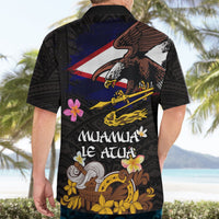 American Samoa Fue and Kava Bowl Hawaiian Shirt Plumeria and Polynesian Pattern LT03 - Polynesian Pride