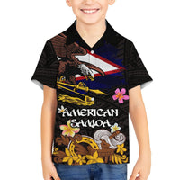 American Samoa Fue and Kava Bowl Hawaiian Shirt Plumeria and Polynesian Pattern LT03 - Polynesian Pride