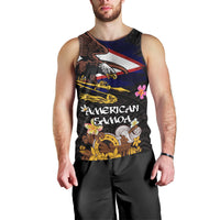 American Samoa Fue and Kava Bowl Men Tank Top Plumeria and Polynesian Pattern LT03 - Polynesian Pride