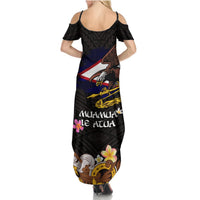 American Samoa Fue and Kava Bowl Summer Maxi Dress Plumeria and Polynesian Pattern LT03 - Polynesian Pride