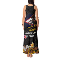American Samoa Fue and Kava Bowl Tank Maxi Dress Plumeria and Polynesian Pattern LT03 - Polynesian Pride