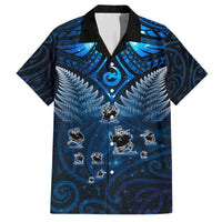 New Zealand Matariki Hawaiian Shirt Maori Pattern and Kiwi Bird Haka Dance Sky Night LT03 Blue - Polynesian Pride