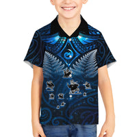 New Zealand Matariki Hawaiian Shirt Maori Pattern and Kiwi Bird Haka Dance Sky Night LT03 - Polynesian Pride