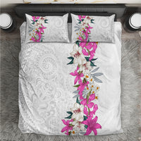 Hawaii Tropical Leaves and Flowers Bedding Set Tribal Polynesian Pattern White Style LT03 White - Polynesian Pride