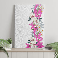 Hawaii Tropical Leaves and Flowers Canvas Wall Art Tribal Polynesian Pattern White Style LT03 - Polynesian Pride