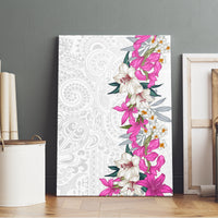Hawaii Tropical Leaves and Flowers Canvas Wall Art Tribal Polynesian Pattern White Style LT03 - Polynesian Pride