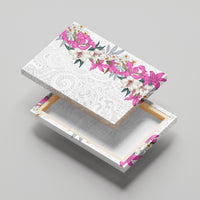 Hawaii Tropical Leaves and Flowers Canvas Wall Art Tribal Polynesian Pattern White Style LT03 - Polynesian Pride