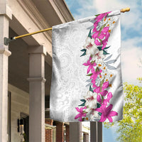 Hawaii Tropical Leaves and Flowers Garden Flag Tribal Polynesian Pattern White Style LT03 House Flag White - Polynesian Pride