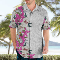 Hawaii Tropical Leaves and Flowers Hawaiian Shirt Tribal Polynesian Pattern White Style LT03 - Polynesian Pride
