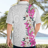 Hawaii Tropical Leaves and Flowers Hawaiian Shirt Tribal Polynesian Pattern White Style LT03 - Polynesian Pride