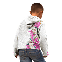 Hawaii Tropical Leaves and Flowers Kid Hoodie Tribal Polynesian Pattern White Style LT03 - Polynesian Pride
